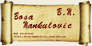 Bosa Mankulović vizit kartica
